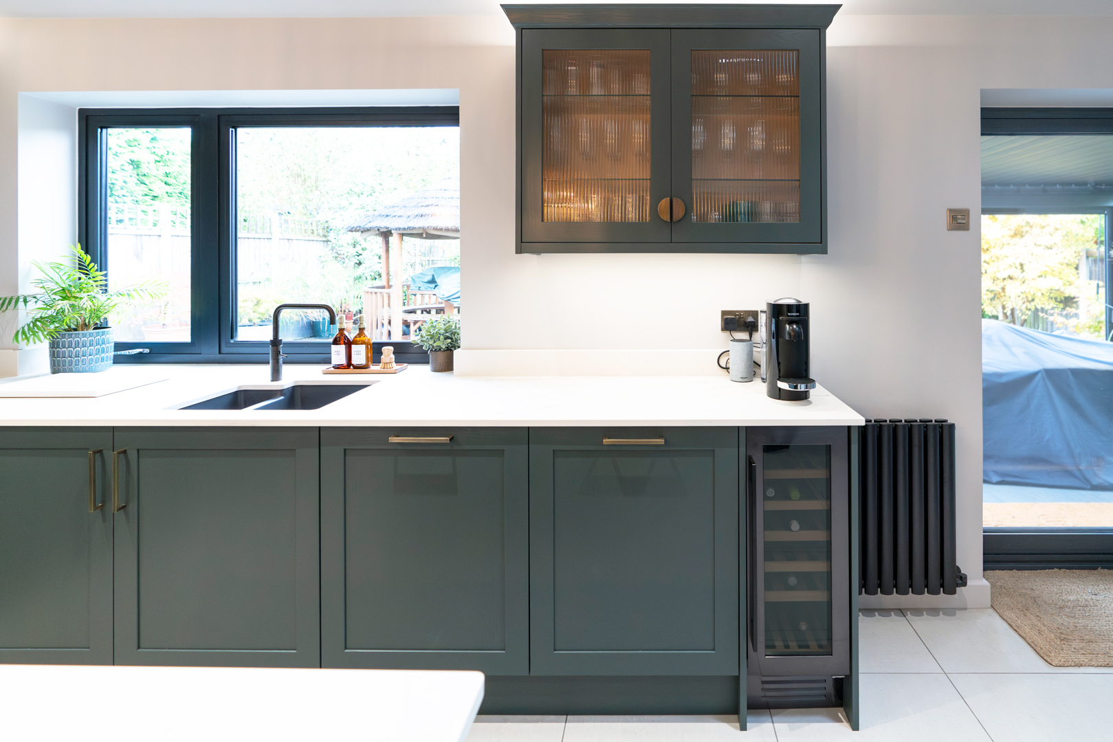 Person recording a podcast